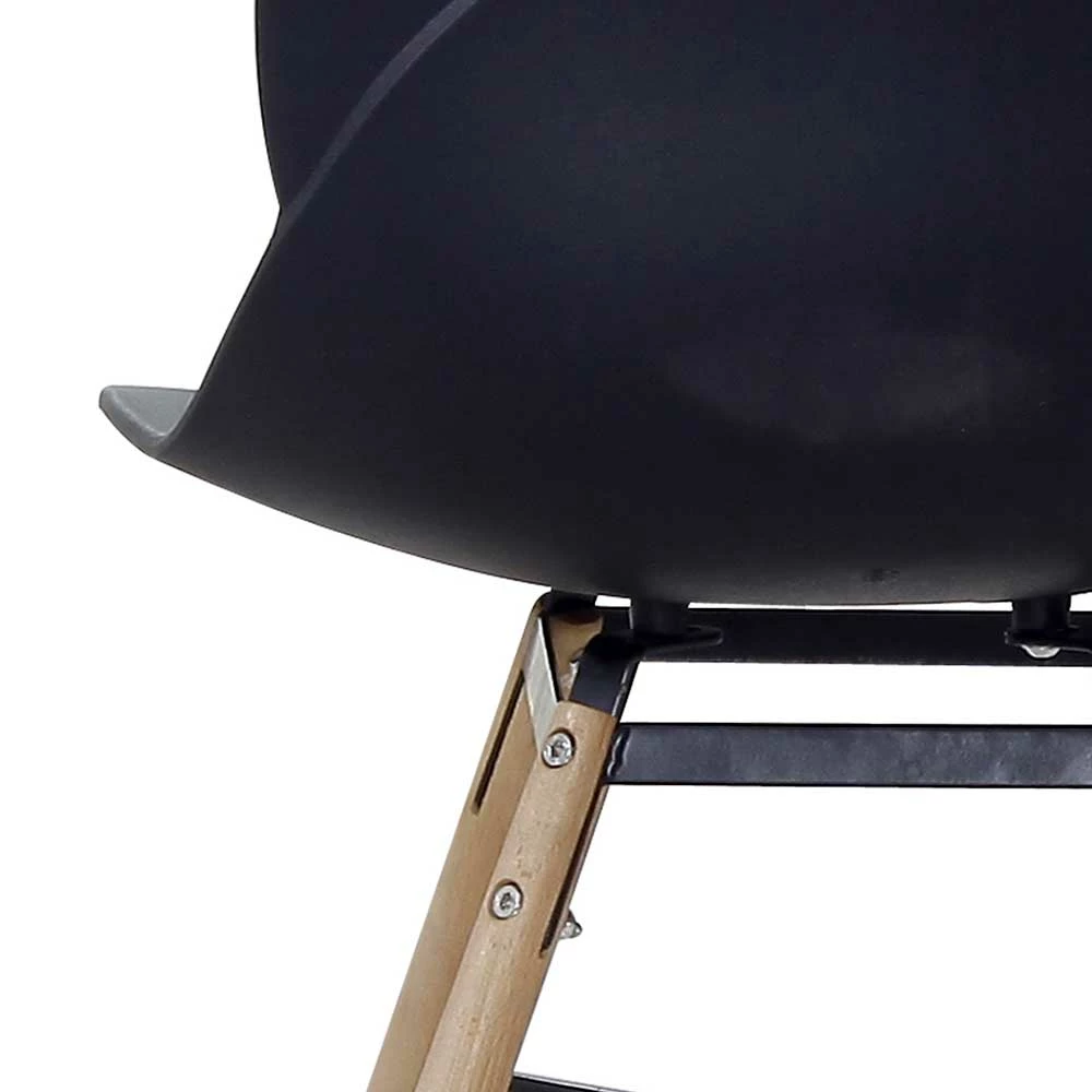 Schwarzer Stuhl mit Kunststoffsitz - Lititia (Set) Schwarzer Stuhl Mit Kunststoffsitz - Lititia (Set) -Dariana shop schwarzer stuhl mit kunststoffsitz holz gestell natur lititia 05