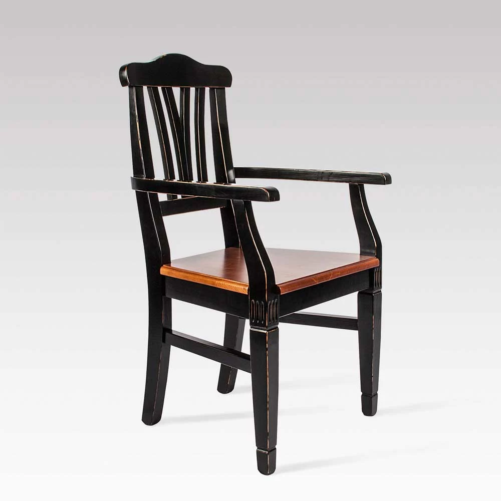 Shabby Chic Stuhl Sacrala In Schwarz - Image 2