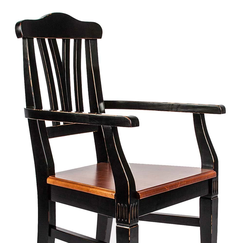 Shabby Chic Stuhl Sacrala In Schwarz - Image 3