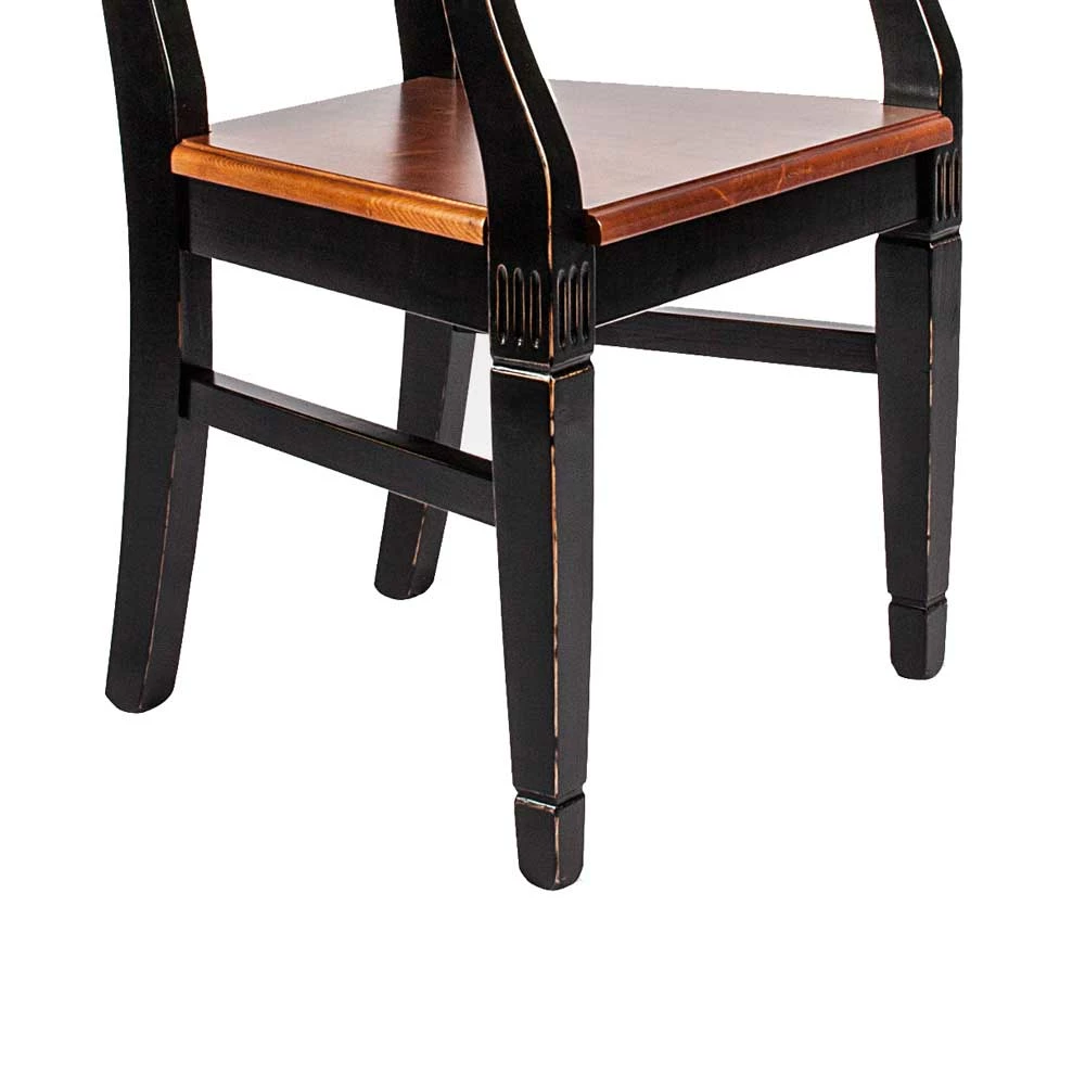 Shabby Chic Stuhl Sacrala In Schwarz - Image 4