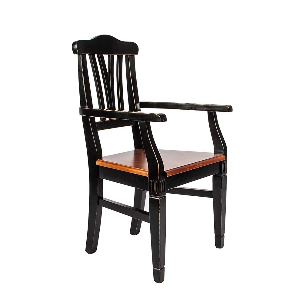 Shabby Chic Stuhl Sacrala In Schwarz