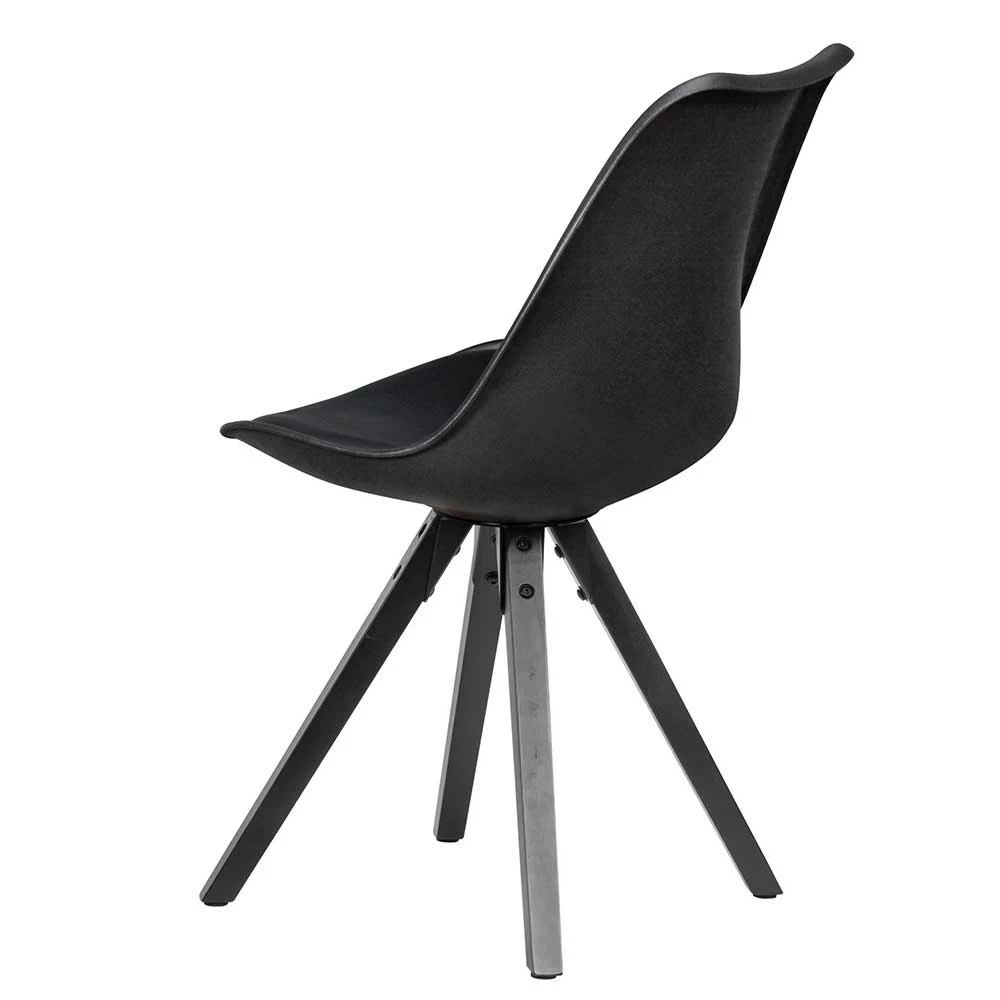 Sitzschalen Esstischstühle in Schwarz - Jufara (2er Set) Sitzschalen Esstischstühle In Schwarz - Jufara (2er Set) -Dariana shop sitzschalen esstischstuehle in schwarz im materialmix jufara 03