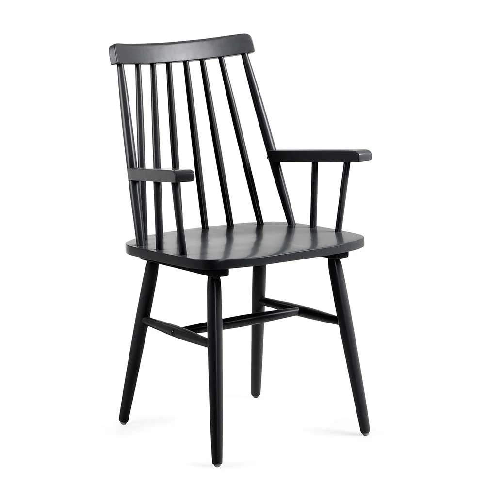 Skandi Armlehnenstuhl In Schwarz Aus Holz - Musty (2er Set) - Image 2