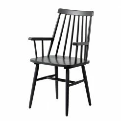 Skandi Armlehnenstuhl In Schwarz Aus Holz - Musty (2er Set)