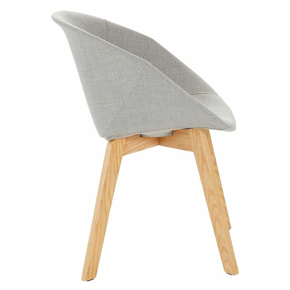 Skandi Polsterstühle in Hellgrau - Benet (2er Set) Skandi Polsterstühle In Hellgrau - Benet (2er Set) -Dariana shop skandi polsterstuehle in hellgrau stoff natur eichenholz benet 02