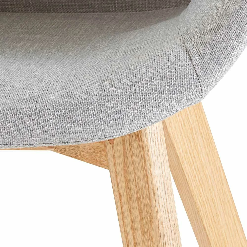 Skandi Polsterstühle in Hellgrau - Benet (2er Set) Skandi Polsterstühle In Hellgrau - Benet (2er Set) -Dariana shop skandi polsterstuehle in hellgrau stoff natur eichenholz benet 05