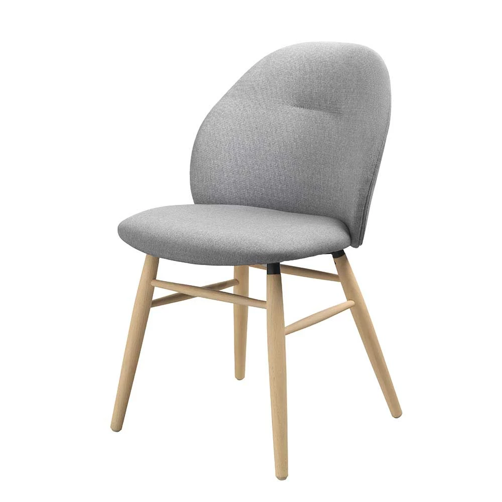 Skandi Polsterstuhl In Hellgrau - Rochella