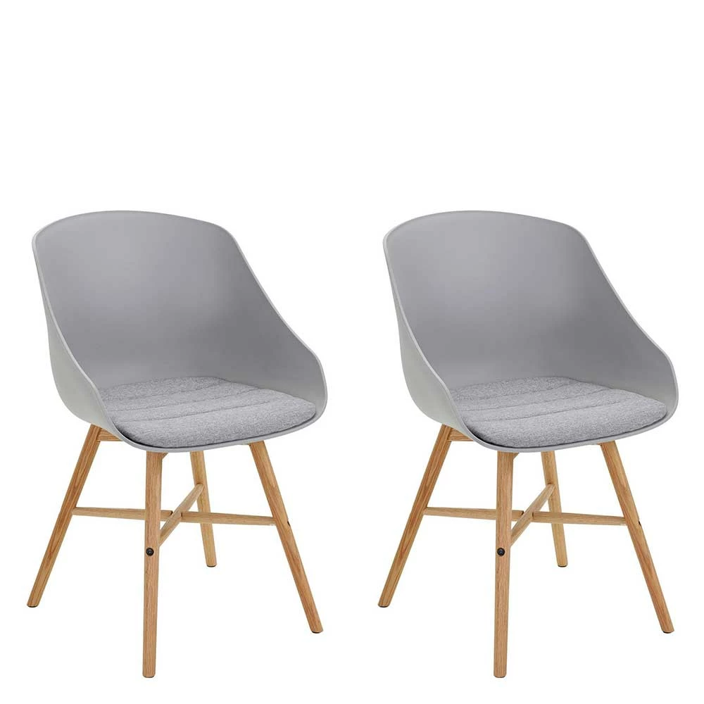 Skandi Schalenstuhl In Grau - Suvanica (2er Set) - Image 2