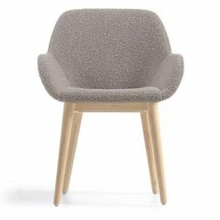 Skandi Stuhl Aus Boucle Hellgrau - Brian (4er Set) 4 Skandi Stuhl Aus Boucle Hellgrau - Brian (4er Set) -Dariana shop skandi stuhl aus boucle hellgrau mit holzgestell esche brian 02