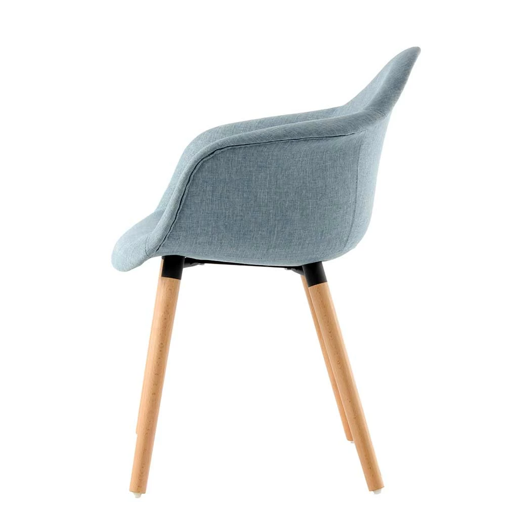 Stoff Armlehnenstuhl In Hellblau - Flinn (2er Set) - Image 4