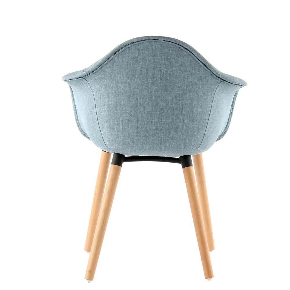 Stoff Armlehnenstuhl In Hellblau - Flinn (2er Set) - Image 5