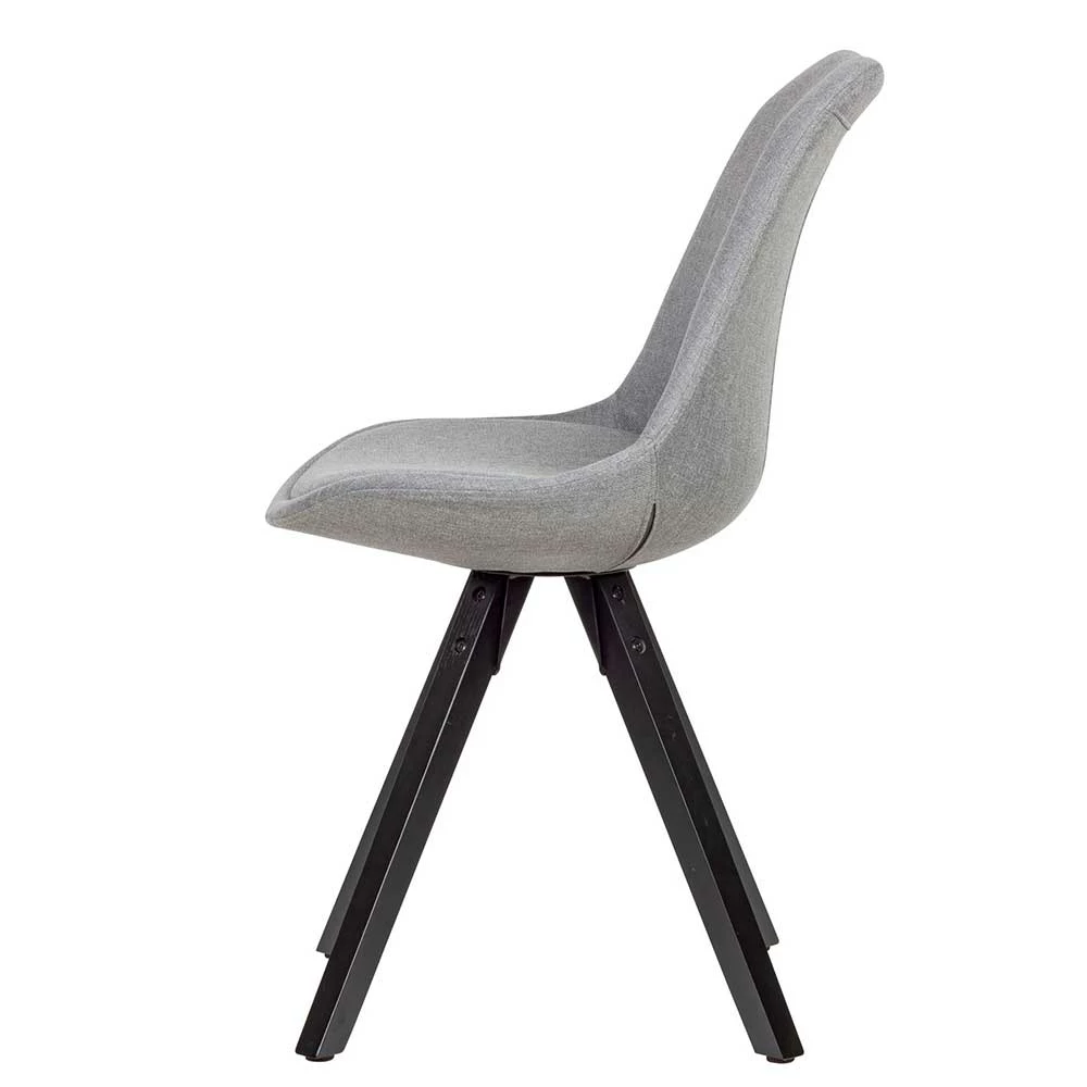 Stoff Schalenstühle In Hellem Grau - Oviedo (2er Set) - Image 3