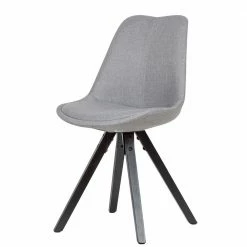 Stoff Schalenstühle In Hellem Grau - Oviedo (2er Set)