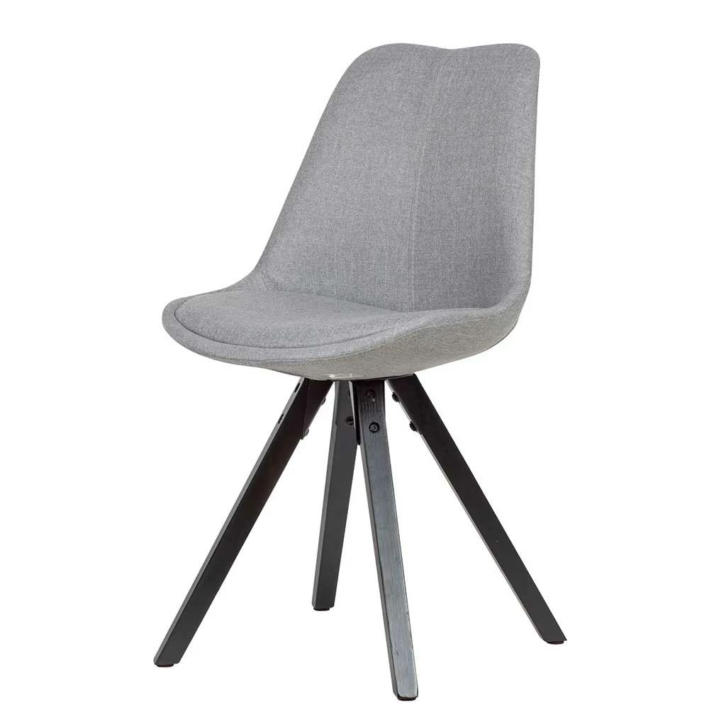 Stoff Schalenstühle In Hellem Grau - Oviedo (2er Set)