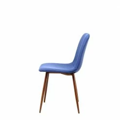 Stoff Schalenstuhl In Blau & Braun - Bluevino (2er Set) -Dariana shop stoff schalenstuhl in blau braun mit holzbeinen bluevino 05