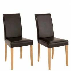 Stühle In Braun & Wildeiche - Ernestan (2er Set) -Dariana shop stuehle in braun wildeiche aus kunstleder holz ernestan 02