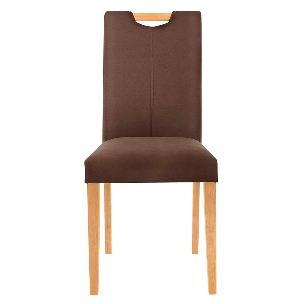 Stühle In Dunkelbraun & Natur - Vuressa (2er Set)