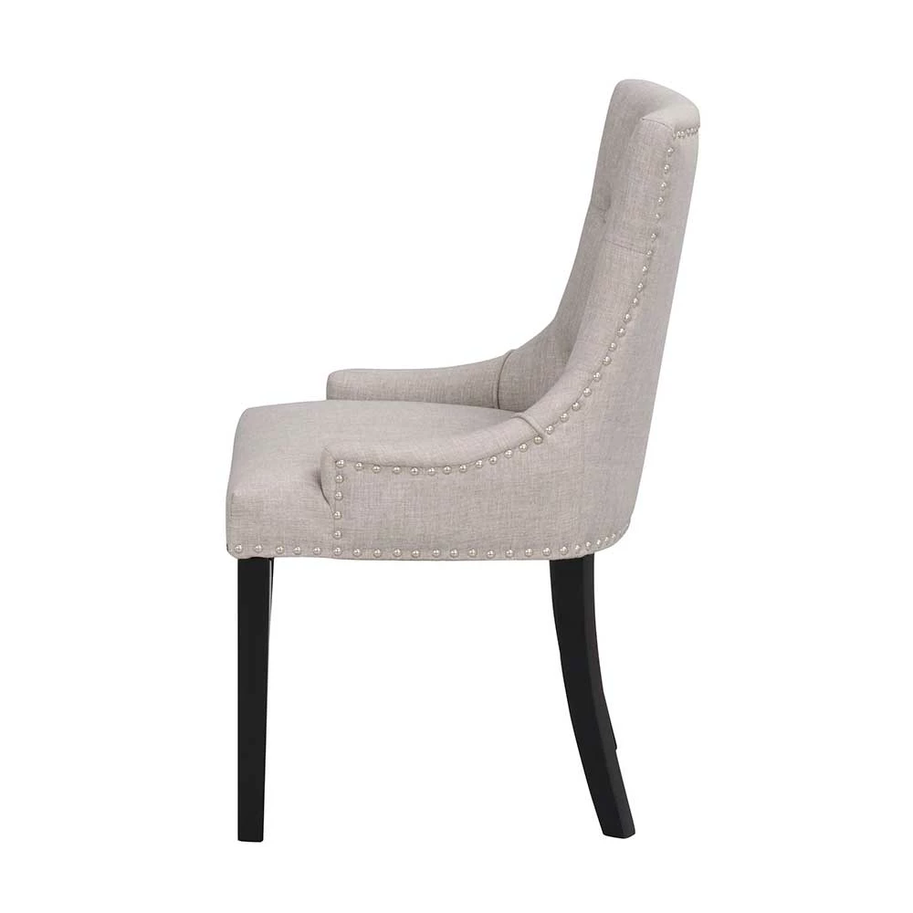 Stuhl Chesterfield Roady Mit Hellgrauem Stoff (2er Set) - Image 3