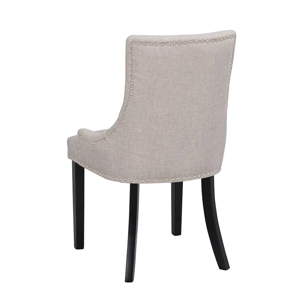 Stuhl Chesterfield Roady Mit Hellgrauem Stoff (2er Set) - Image 4