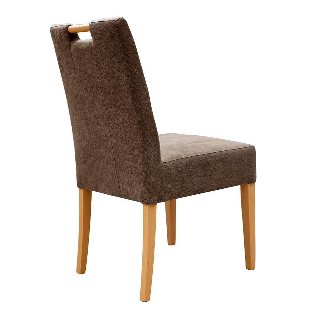 Stuhl in Taupe Microfaser - Adison Stuhl In Taupe Microfaser - Adison -Dariana shop stuhl in taupe microfaser natur buchenholz beine adison 03