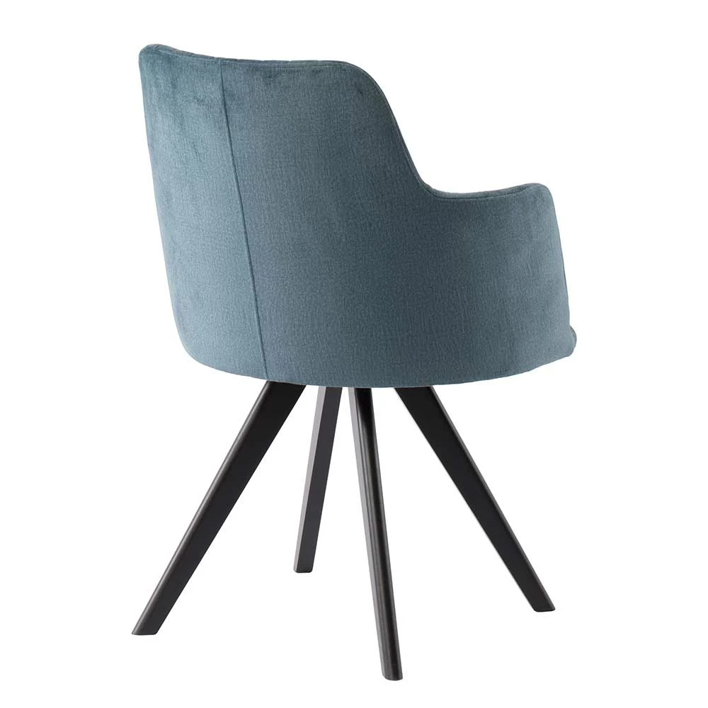 Stuhl Mit Armlehnen In Blau Webstoff - Romance - Image 4