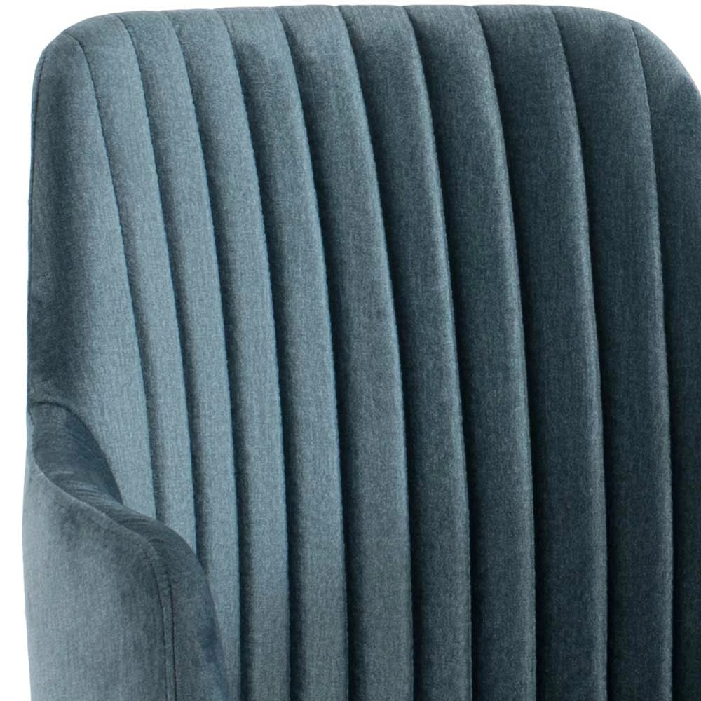 Stuhl Mit Armlehnen In Blau Webstoff - Romance - Image 5