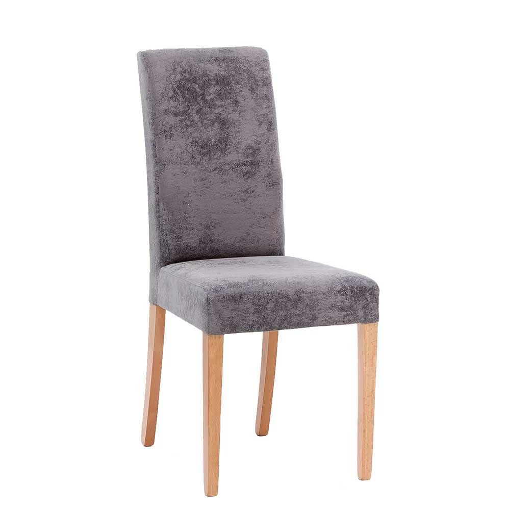 Stuhl-Set Buffalo aus grauem Microfaser-Bezug (2er Set) Stuhl-Set Buffalo Aus Grauem Microfaser-Bezug (2er Set) -Dariana shop stuhl set aus grauem microfaser bezug buffalo f