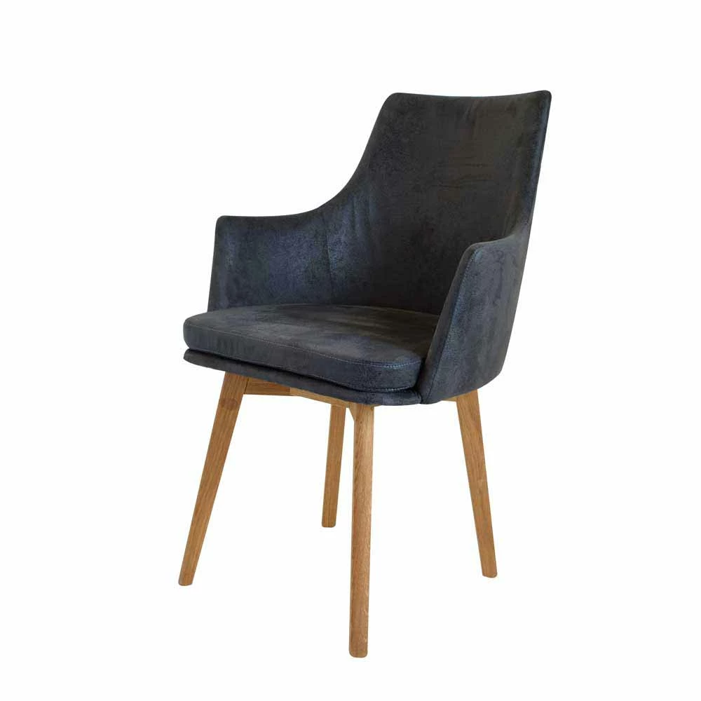 Tischsessel in Schwarz Microfaser Bastiona mit Gestell Wildeiche Tischsessel In Schwarz Microfaser Bastiona Mit Gestell Wildeiche -Dariana shop tischsessel in schwarz microfaser mit gestell wildeiche bastiona 01