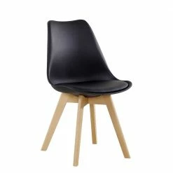 Topp Essstuhl In Schwarz & Natur - Juvaran (Set)