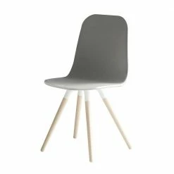 Topp Holzstuhl In Grau Metallic - Greyment