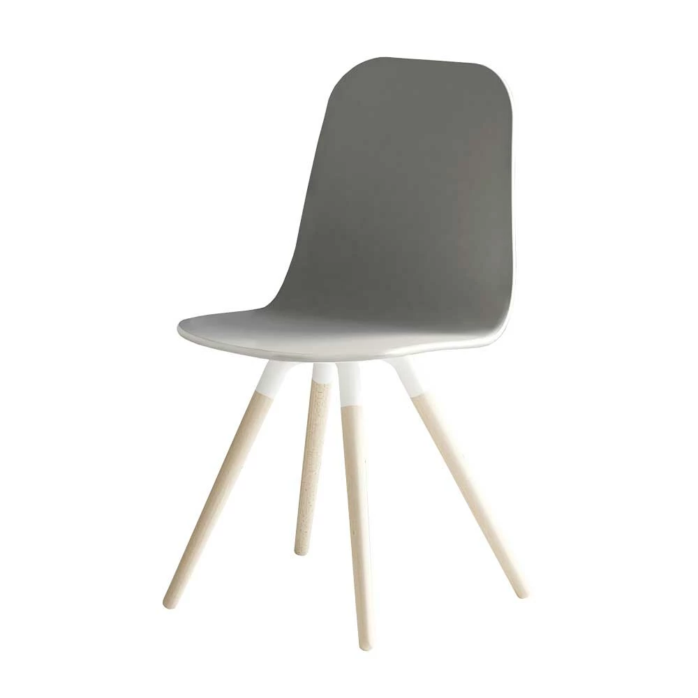 Topp Holzstuhl In Grau Metallic - Greyment