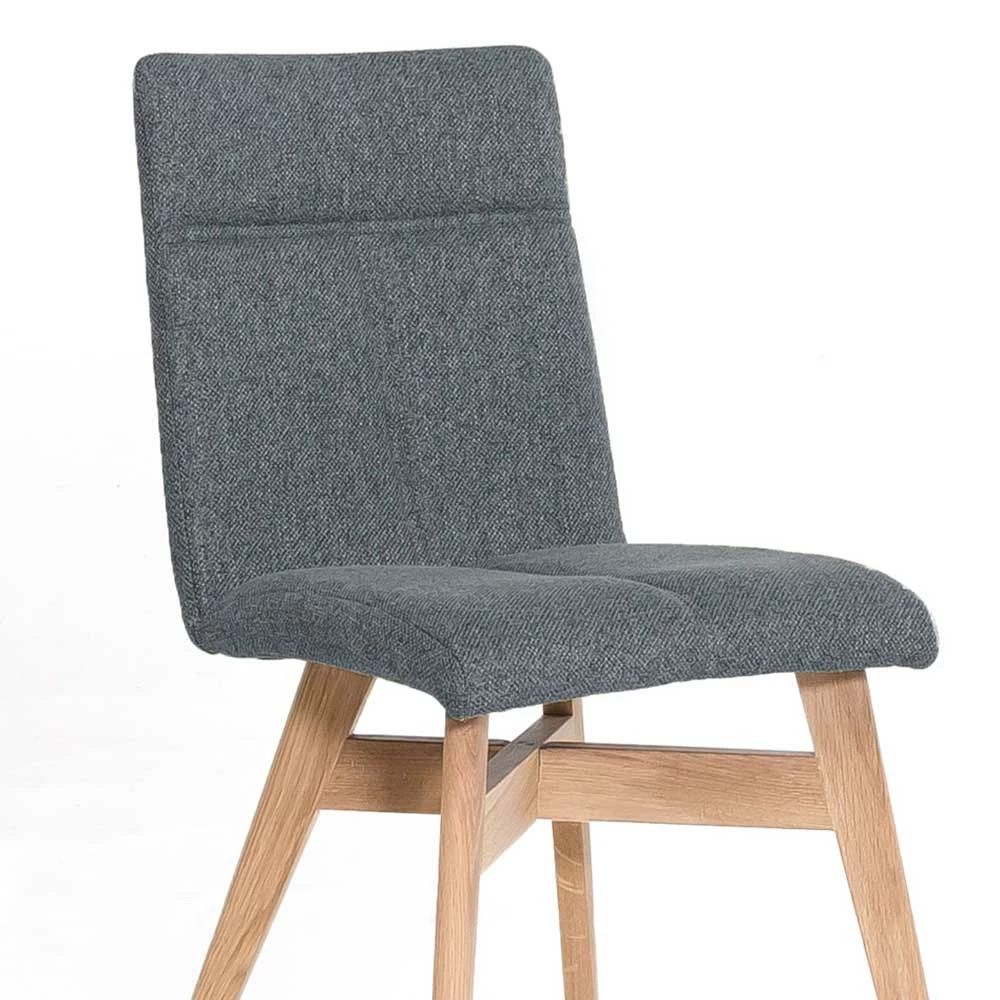 Topp Polsterstuhl mit Holzgestell - Wervo (2er Set) Topp Polsterstuhl Mit Holzgestell - Wervo (2er Set) -Dariana shop topp polsterstuhl mit holzgestell eiche bianco stoff grau wervo 05