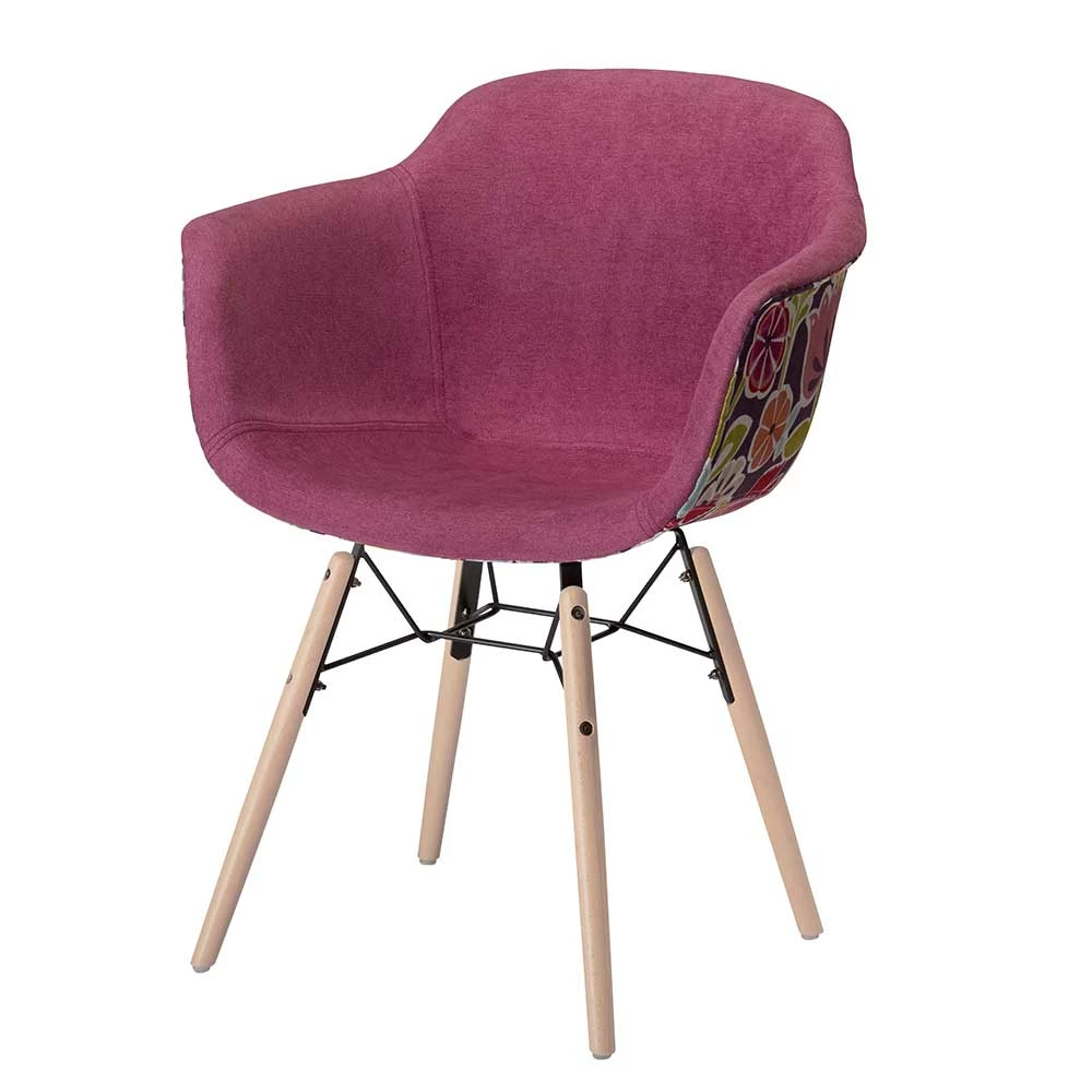 Topp Retro Designstuhl in Pink - Roosenia (2er Set) Topp Retro Designstuhl In Pink - Roosenia (2er Set) -Dariana shop topp retro designstuhl in pink blumen buche roosenia f