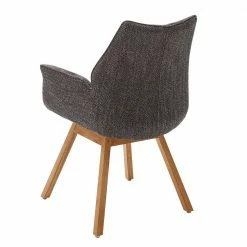 Velours Armlehnenstuhl In Anthrazit - Avelinos (2er Set) 5 Velours Armlehnenstuhl In Anthrazit - Avelinos (2er Set) -Dariana shop velours armlehnenstuhl in anthrazit mit holzgestell aus eiche avelinos 03