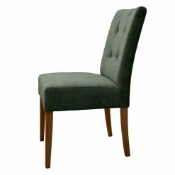 Velours Polsterstuhl In Graugrün - Zonya -Dariana shop velours polsterstuhl in graugruen mit aufwendigen steppungen zonya 02