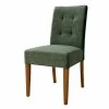 Velours Polsterstuhl In Graugrün - Zonya