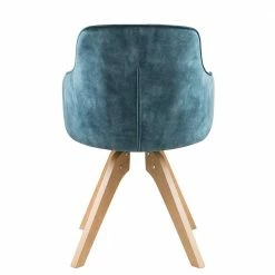 Velours Tischsessel In Blau Petrol - Vitalrov (2er Set) 4 Velours Tischsessel In Blau Petrol - Vitalrov (2er Set) -Dariana shop velours tischsessel in blau petrol mit massivholzgestell eiche vitalrov 02