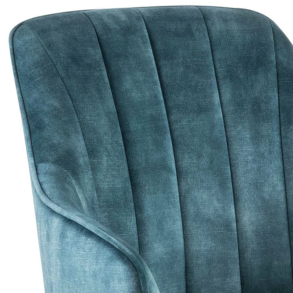 Velours Tischsessel in Blau Petrol - Vitalrov (2er Set) Velours Tischsessel In Blau Petrol - Vitalrov (2er Set) -Dariana shop velours tischsessel in blau petrol mit massivholzgestell eiche vitalrov 03