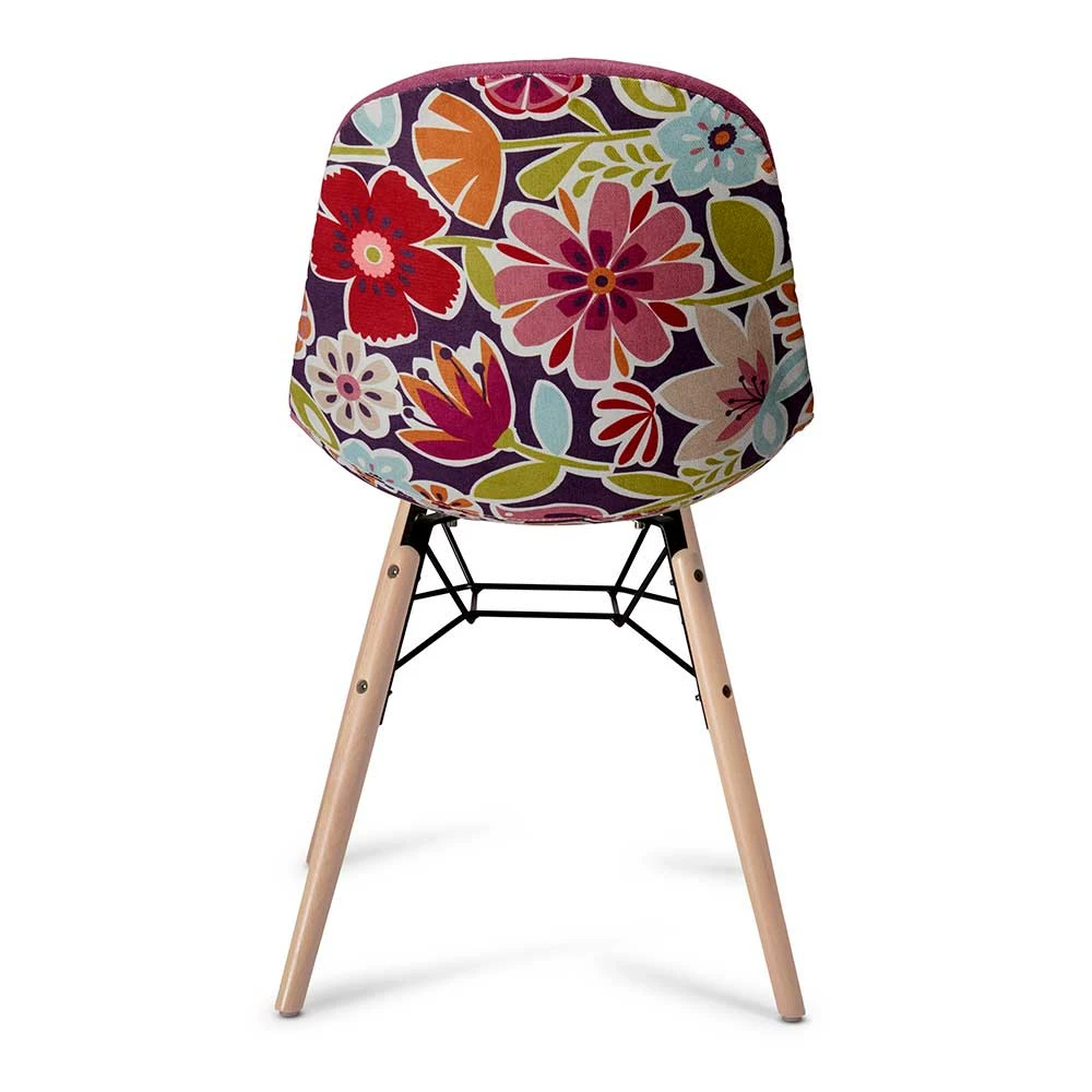 Webstoff Stuhl in Pink & Blumen - Agosto (2er Set) Webstoff Stuhl In Pink & Blumen - Agosto (2er Set) -Dariana shop webstoff stuhl in pink blumen mit holzgestell buche agosto 02