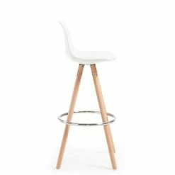 Weißer Bar Stuhl Mit Sitzschale - Rahia (2er Set) 4 Weißer Bar Stuhl Mit Sitzschale - Rahia (2er Set) -Dariana shop weisser bar stuhl mit sitzschale massivholz gestell rahia 02