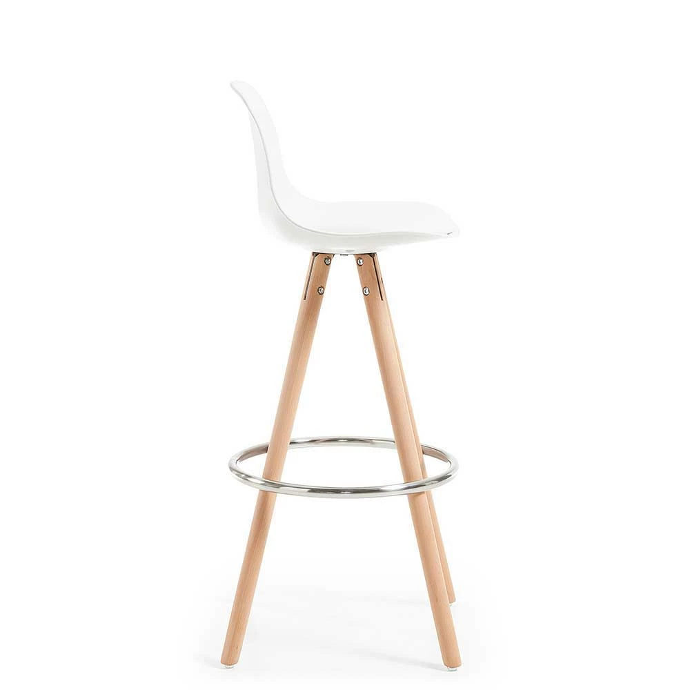 Weißer Bar Stuhl mit Sitzschale - Rahia (2er Set) Weißer Bar Stuhl Mit Sitzschale - Rahia (2er Set) -Dariana shop weisser bar stuhl mit sitzschale massivholz gestell rahia 02