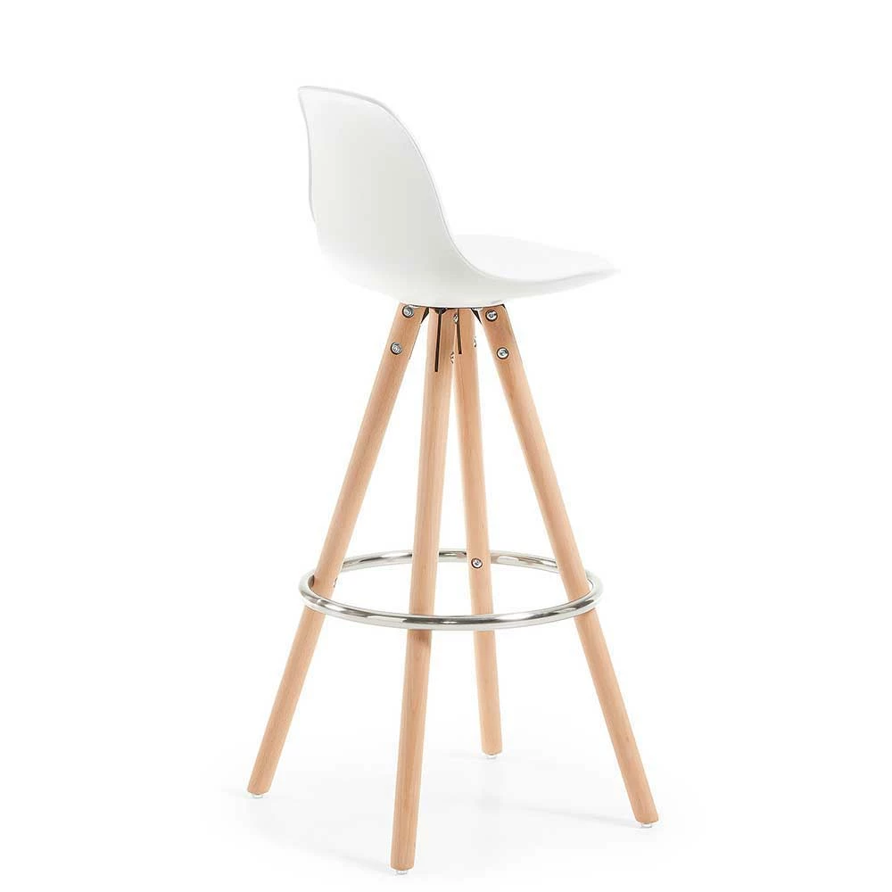 Weißer Bar Stuhl mit Sitzschale - Rahia (2er Set) Weißer Bar Stuhl Mit Sitzschale - Rahia (2er Set) -Dariana shop weisser bar stuhl mit sitzschale massivholz gestell rahia 03