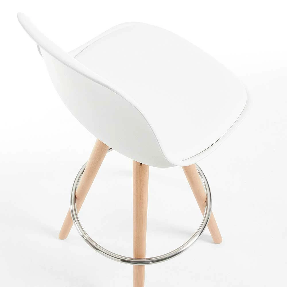 Weißer Bar Stuhl mit Sitzschale - Rahia (2er Set) Weißer Bar Stuhl Mit Sitzschale - Rahia (2er Set) -Dariana shop weisser bar stuhl mit sitzschale massivholz gestell rahia 05