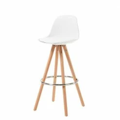 Weißer Bar Stuhl Mit Sitzschale - Rahia (2er Set)