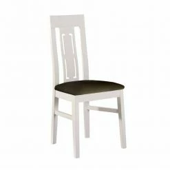 Weißer Holzstuhl Arlberg Mit Polster-Sitzfläche (2er Set)