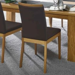 Wildeiche Polsterstühle Rovence Mit Kunstleder In Braun (2er Set) -Dariana shop wildeiche polsterstuehle kunstleder in braun massivholz geoelt rovence 02