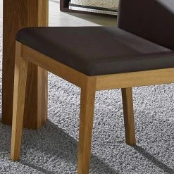 Wildeiche Polsterstühle Rovence Mit Kunstleder In Braun (2er Set) -Dariana shop wildeiche polsterstuehle kunstleder in braun massivholz geoelt rovence 04