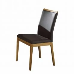 Wildeiche Polsterstühle Rovence Mit Kunstleder In Braun (2er Set)