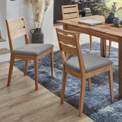 Wildeiche Stuhl Mit Polstersitz - Kediri (2er Set) 4 Wildeiche Stuhl Mit Polstersitz - Kediri (2er Set) -Dariana shop wildeiche stuhl mit polstersitz in anthrazit webstoff kediri 02