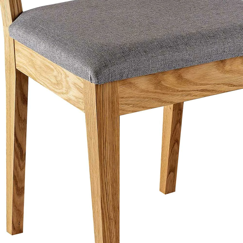 Wildeiche Stuhl mit Polstersitz - Kediri (2er Set) Wildeiche Stuhl Mit Polstersitz - Kediri (2er Set) -Dariana shop wildeiche stuhl mit polstersitz in anthrazit webstoff kediri 04